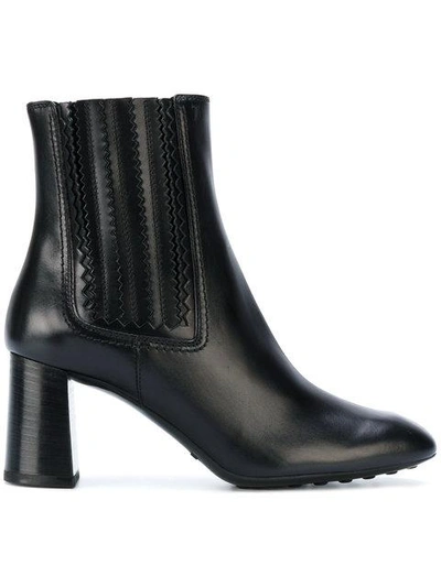 Shop Tod's Flared Heel Ankle Boots