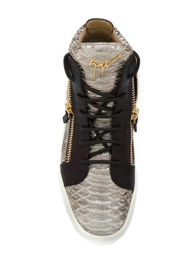 Shop Giuseppe Zanotti Design Kriss Hi-top Sneakers - Brown