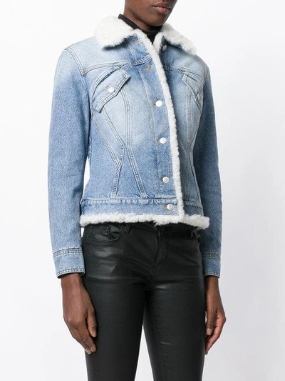 Shop Alexander Mcqueen Shearling Denim Jacket