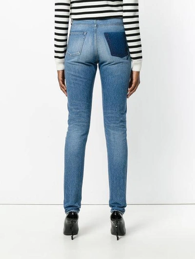 Shop Saint Laurent Skinny Embroidered Jeans In Blue