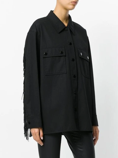 Shop Alexander Wang Fringed Military Shirt - Black