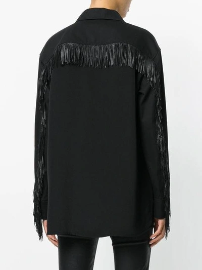 Shop Alexander Wang Fringed Military Shirt - Black