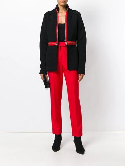 Shop Givenchy Contrast Trim Cardi-coat In Black