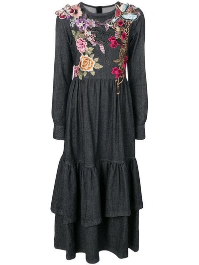 Shop Antonio Marras Flower, Butterfly And Bird Embroidered Dress