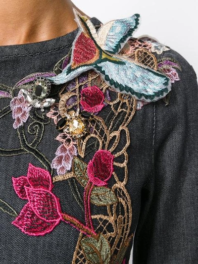 Shop Antonio Marras Flower, Butterfly And Bird Embroidered Dress