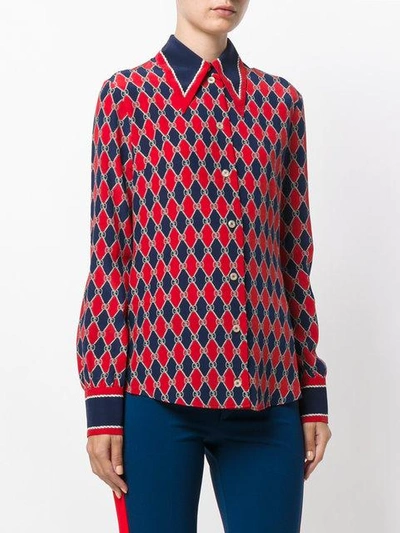 rhombus print shirt