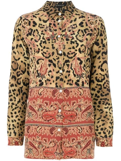 Shop Etro Mixed Paisley And Leopard Print Blouse