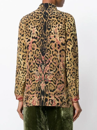 Shop Etro Mixed Paisley And Leopard Print Blouse
