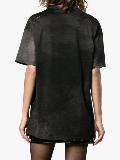 Balmain Oversized Tiger Print T-shirt In Black