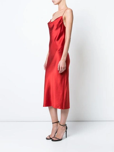 Shop Fleur Du Mal Fitted Midi Dress In Red
