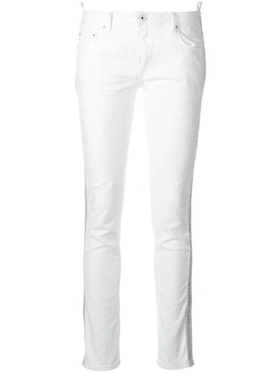 Shop Off-white Diag Strap Skinny Jeans In White