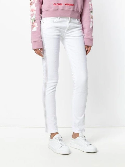 Shop Off-white Diag Strap Skinny Jeans In White