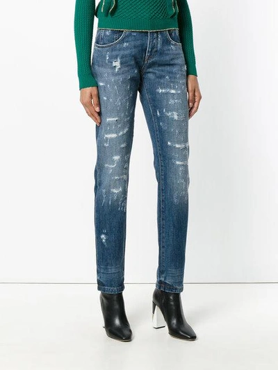 Shop Dolce & Gabbana Distressed Jeans - Blue