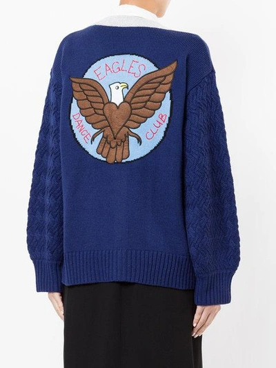 Shop Mira Mikati Badge And Patch Cardigan In Blue