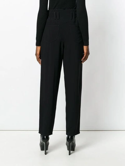 Shop Balmain High Waisted Trousers In Black