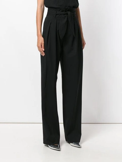 Shop Iro Belted Wide-leg Trousers - Black