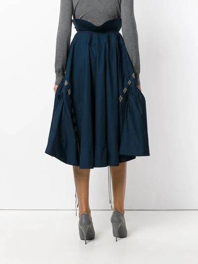 Shop Antonio Berardi Pleated Skirt In Blue