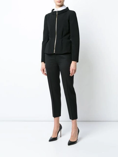 Shop Boutique Moschino Zip-up Fitted Jacket In 1555