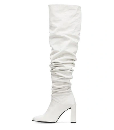 Shop Stuart Weitzman The Histyle Boot In Snow Nappa Leather