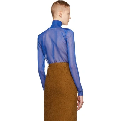 Shop Marni Blue Sheer Turtleneck