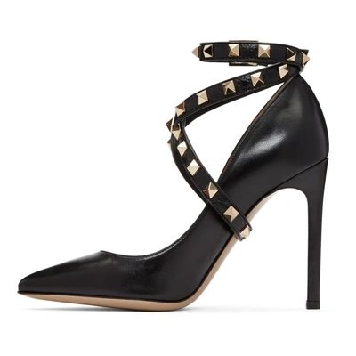 Shop Valentino Black  Garavani Studwrap Heels