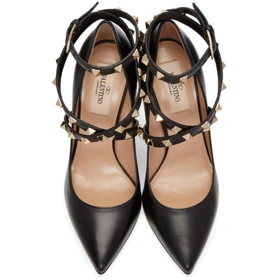 Shop Valentino Black  Garavani Studwrap Heels