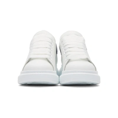 Shop Alexander Mcqueen White & Blue Oversized Trainers
