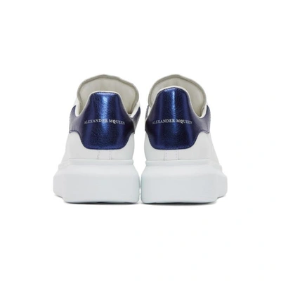 Shop Alexander Mcqueen White & Blue Oversized Trainers