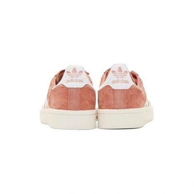 Shop Adidas Originals Pink And White Pigskin Nubuck Campus Sneakers