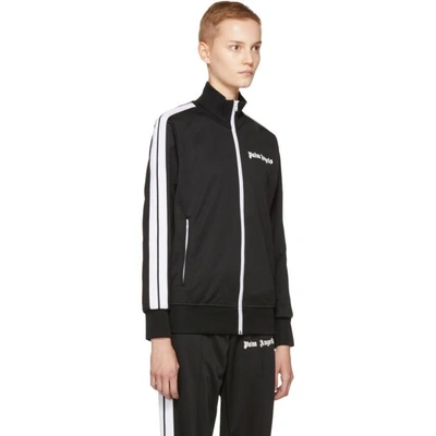Shop Palm Angels Black And White Logo Track Jacket In 1001 Black White