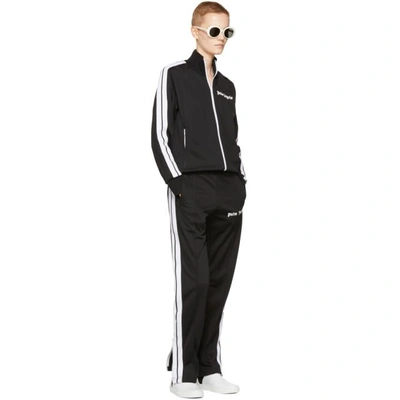 Shop Palm Angels Black And White Logo Track Jacket In 1001 Black White