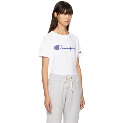 Shop Champion White Logo Longline T-shirt
