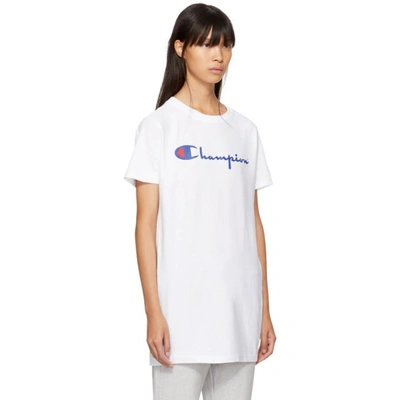 Shop Champion White Logo Longline T-shirt