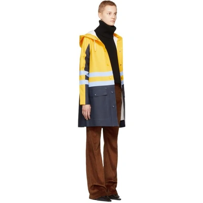 Shop Marni Yellow & Navy Stutterheim Edition Colorblock Raincoat