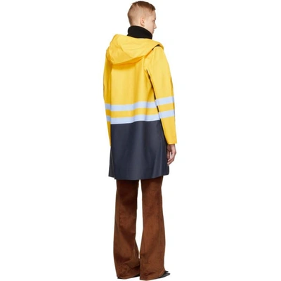 Shop Marni Yellow & Navy Stutterheim Edition Colorblock Raincoat