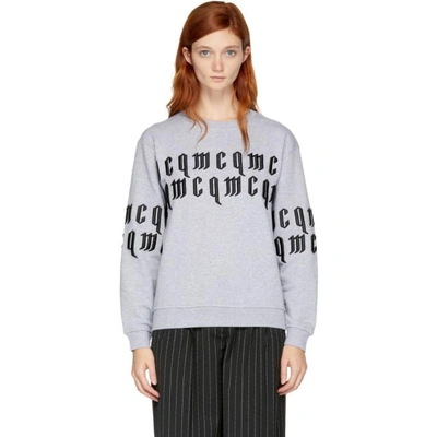 Shop Mcq By Alexander Mcqueen Grey Embroidered Logo Sweatshirt