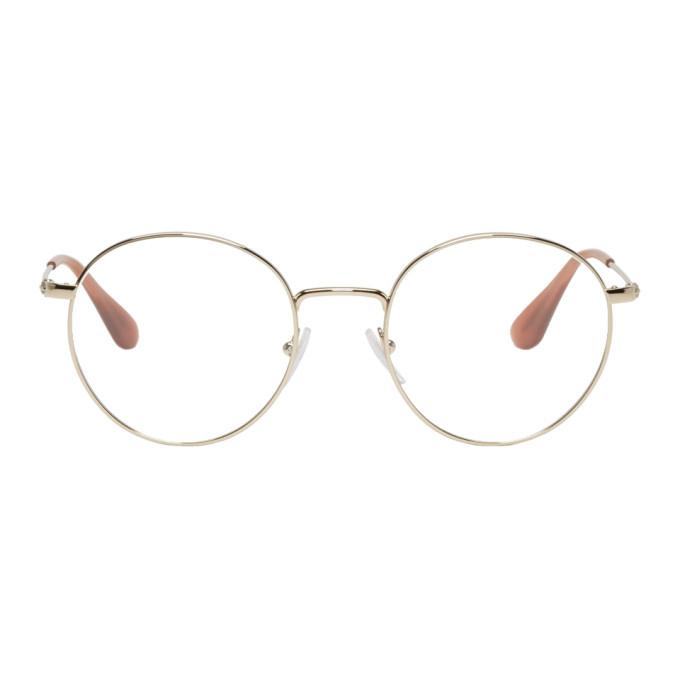 prada gold frame glasses