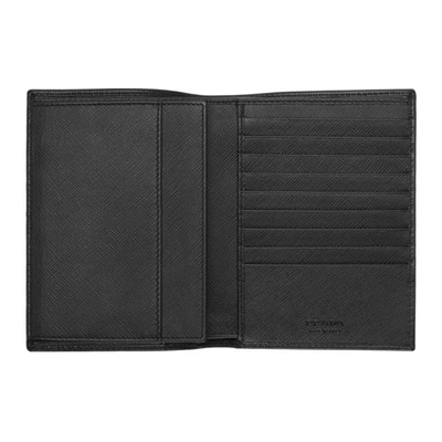 Shop Prada Black Leather Passport Holder In F0002nero