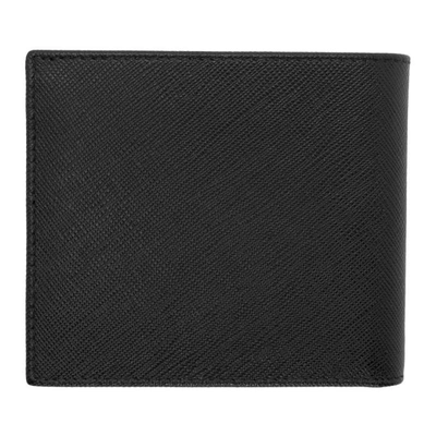 Shop Prada Black Leather Bifold Wallet In F0002 Nero