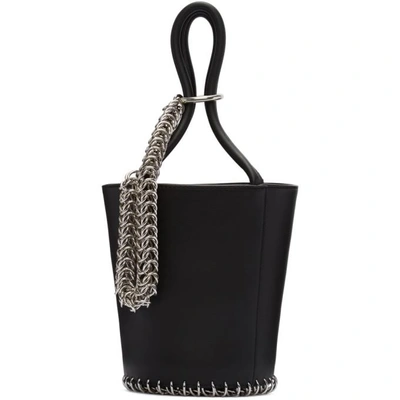 Shop Alexander Wang Black Box Chain Mini Roxy Bucket Bag In 001 Black