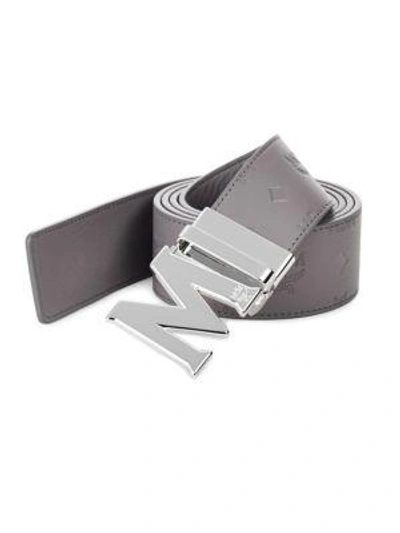 Shop Mcm Embossed Accent Belt In Pink Blush
