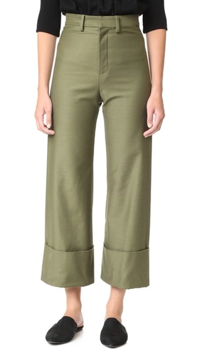 Sea Cuffed Pants In Army Green