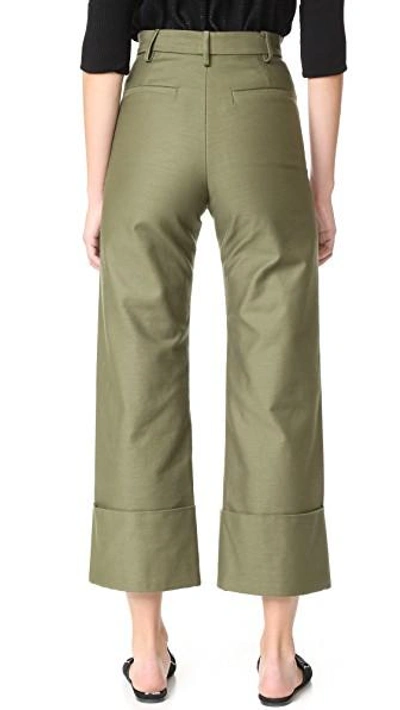 Shop Sea Cuffed Pants In Army Green