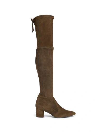 Shop Stuart Weitzman 'thigh Land' Stretch Suede Thigh High Boots
