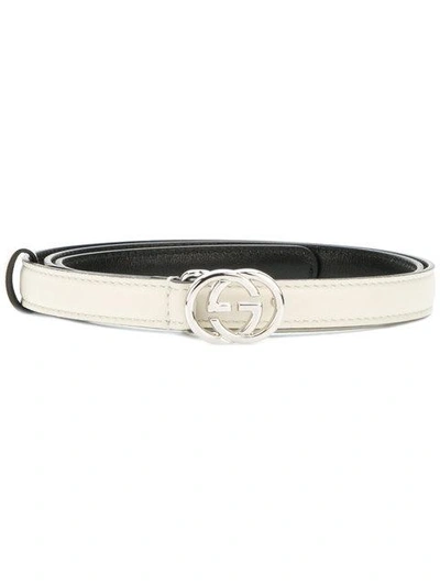 Gucci Logo Embossed Tang Buckle - 白色 In White