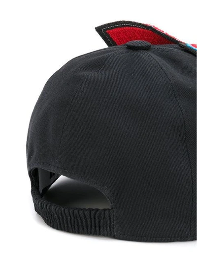 Shop Msgm Brand Patch Cap - Black