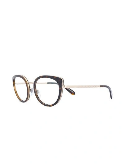 Shop Bulgari Cat-eye Glasses In Brown