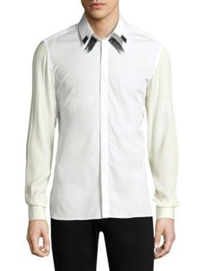 Shop Neil Barrett Long-sleeve Casual Button Down In White