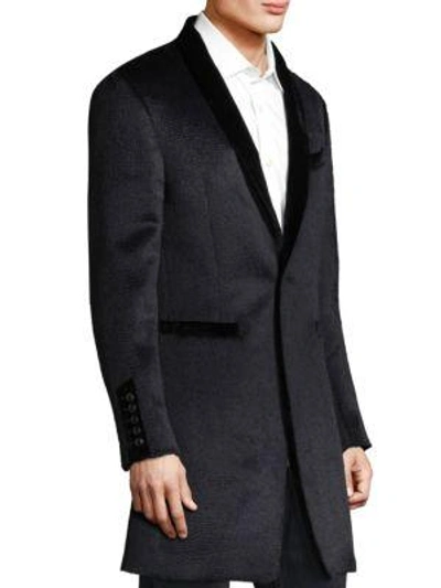 Shop John Varvatos Classic Shawl Collar Coat In Black