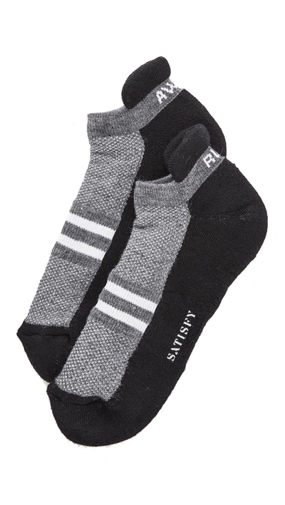 Shop Satisfy Patchwork Ankle Socks In Black